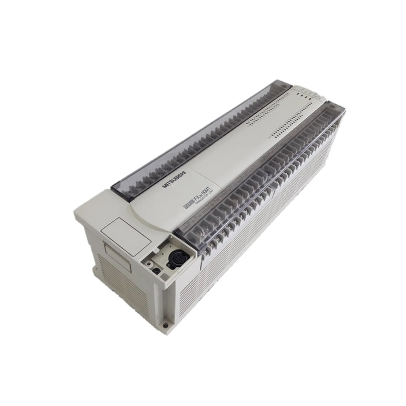 Mitsubishi PLC unit with 80 I/O, transistor sink outputs, efficient for fast and versatile industrial tasks.