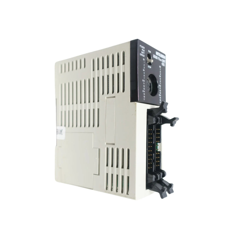 Mitsubishi FX2NC-32MT-DSS PLC with 32 I/O inputs and DSS, designed for compact safety in control systems.