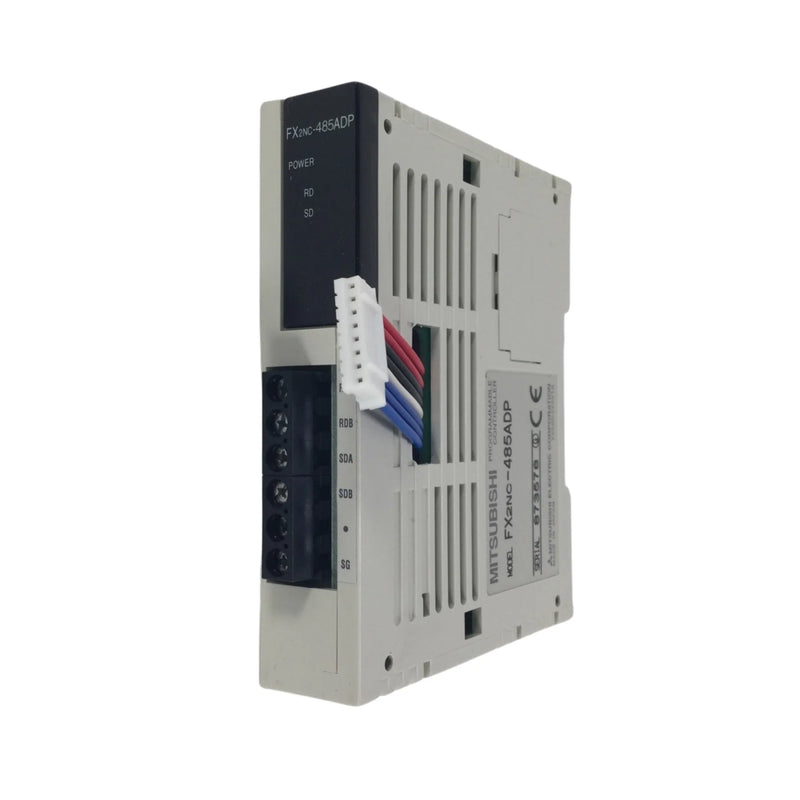 Mitsubishi FX2NC-485ADP RS-485 adapter for FX2NC PLCs with MODBUS RTU and multi-device support.