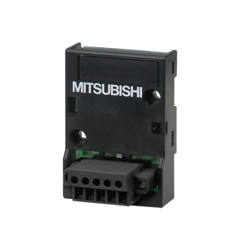 Mitsubishi FX3G-2AD-BD analog board with two channels for FX3G PLCs, compatible with voltage and current signals.