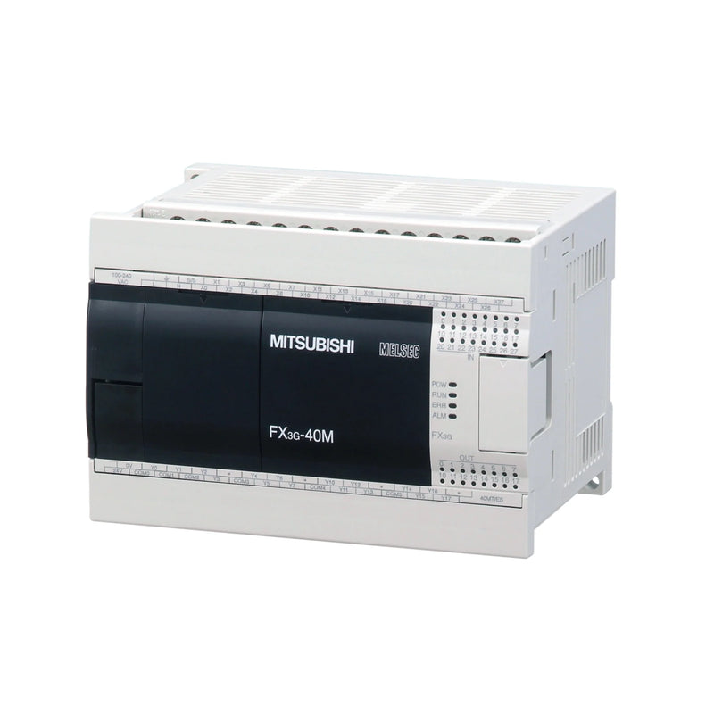 Mitsubishi FX3G-40MT/DSS PLC with 40 I/O points, transistor outputs, 100–240V AC, FX3G Series controller