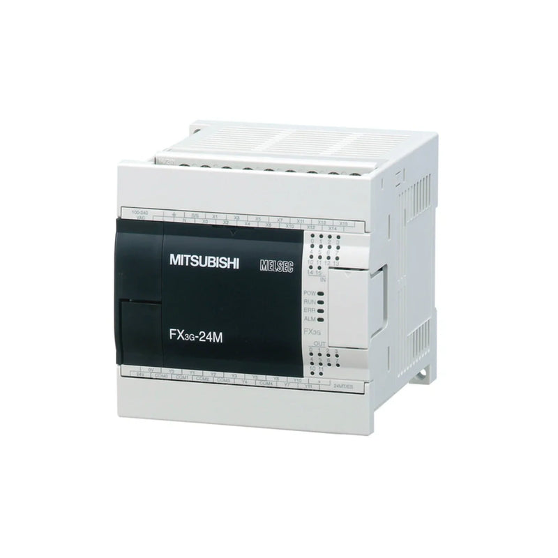 Mitsubishi FX3G-24MR‑DS PLC, 24 I/O, relay output, 24 V DC, compact and reliable model