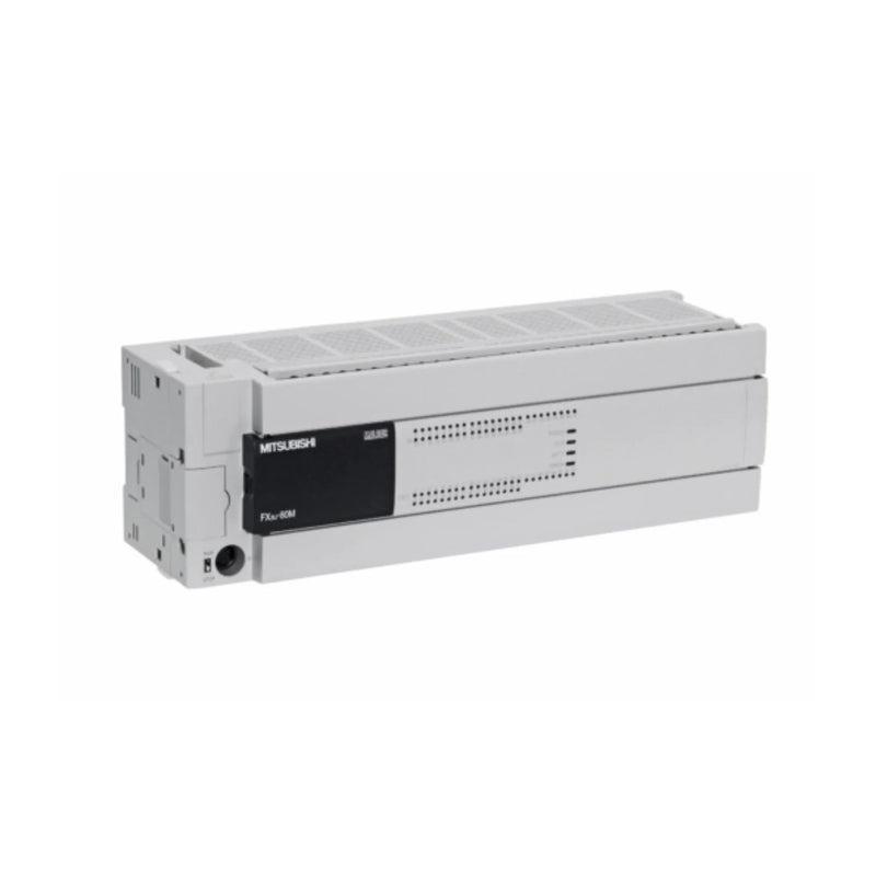 Mitsubishi FX3U-80MR/ES-A PLC with 80 I/O, relay outputs, AC power, FX3U Series for versatile automation.