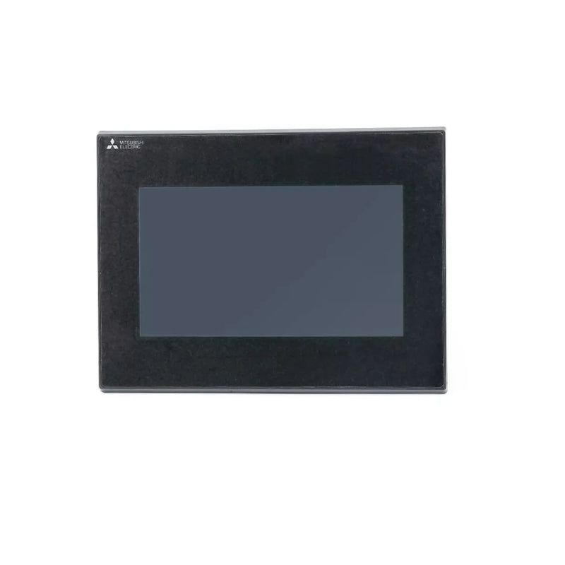 7-inch HMI with TFT touchscreen, 800×480 resolution, 24V DC, Ethernet, serial communication by Mitsubishi.