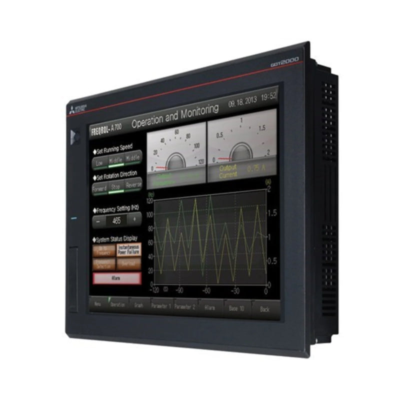 Mitsubishi GS2110-WTBD HMI, wide 10.1” display, with Ethernet and serial ports for control in GOT2000 series