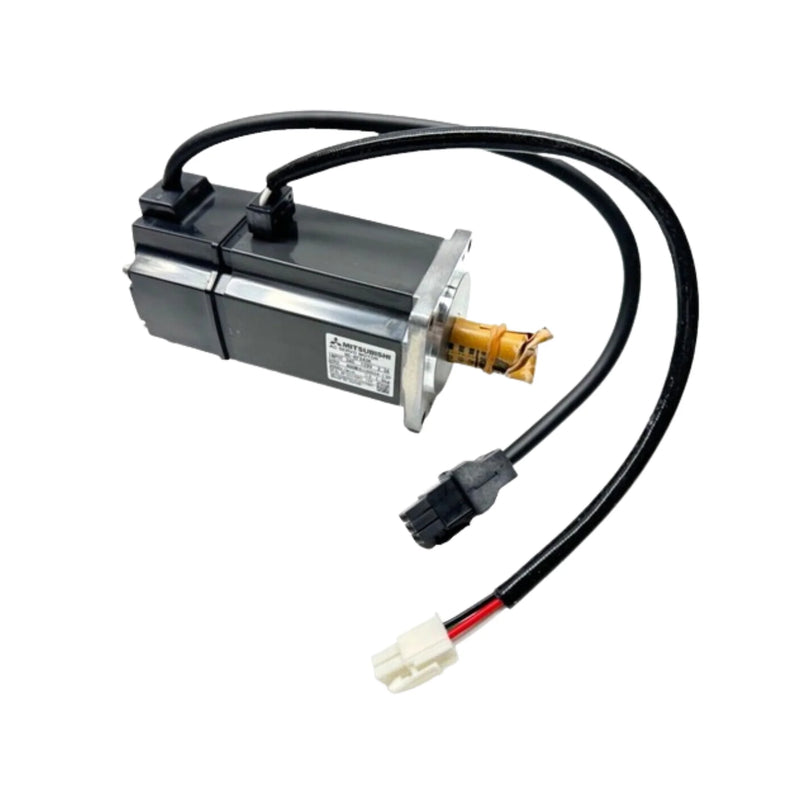 Mitsubishi HC-MF13G1 AC servo motor with compact design, providing 1.3 kW and 3000 RPM for medium inertia tasks