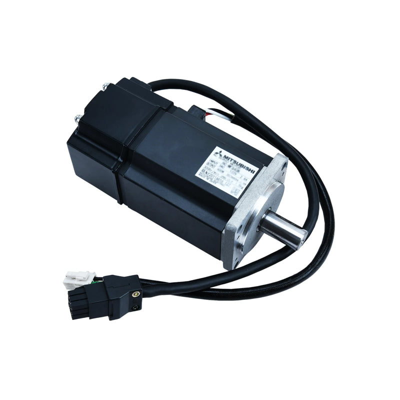 Mitsubishi HC-MFS43B servo motor, low inertia, 400 W, 3000 rpm with brake, ideal for CNC and robotics applications