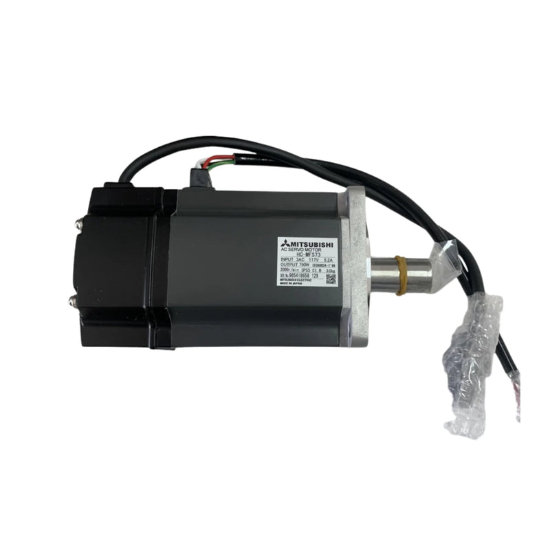 Mitsubishi HC-MFS73, 750W servo motor, 3000 RPM, IP65, keyed shaft