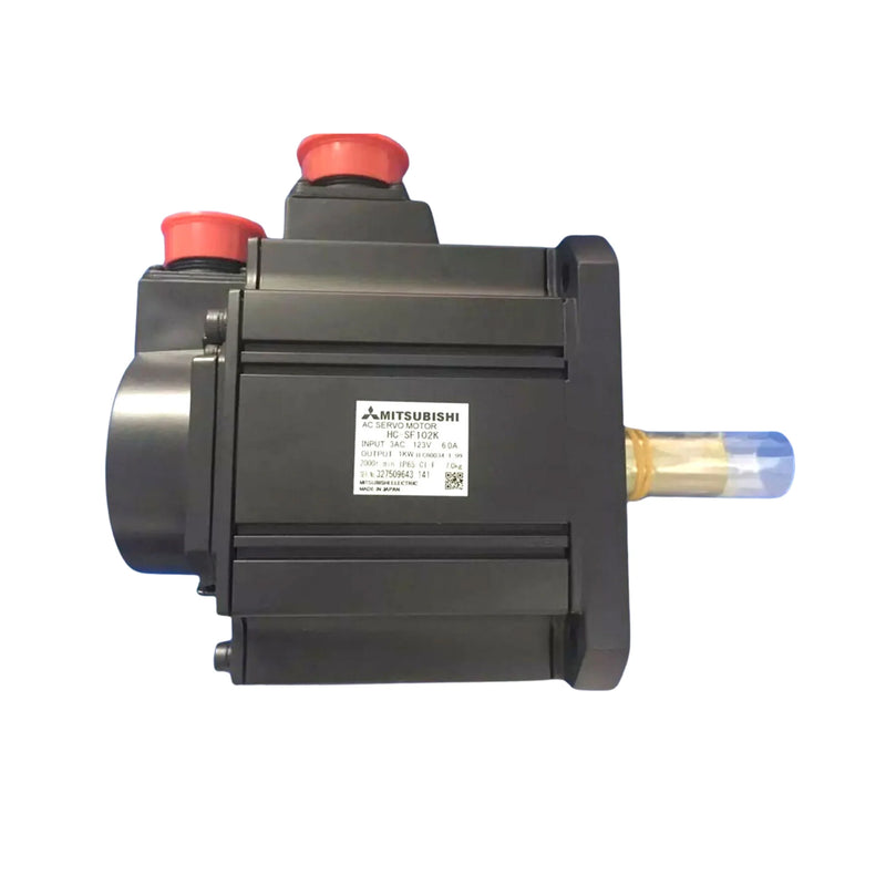 Mitsubishi HC-SF102K servo motor, 1kW, 3000 RPM, keyed shaft, 3-phase, flange mount