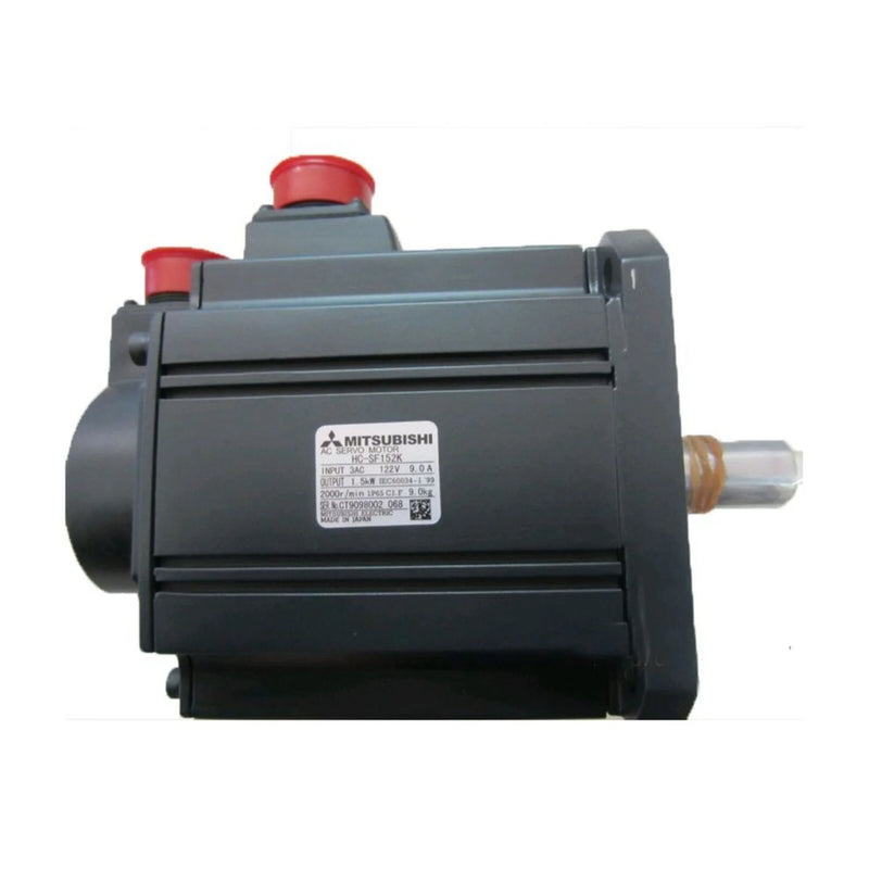 Mitsubishi HC-SF152K servo motor, 1.5kW, 3000 RPM, keyed shaft, flange mount, 3-phase, industrial quality