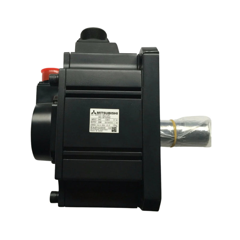 Mitsubishi HC-SFS202 servo motor, 200W power, 3000rpm speed, single-turn encoder, compact design