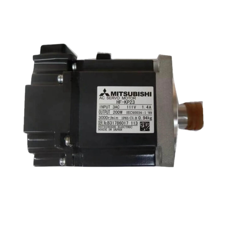 Mitsubishi HF-KP23 motor, 200W, 3000 RPM, 3-phase, with high-resolution encoder, compact