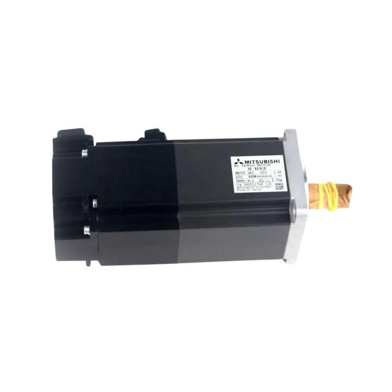 Mitsubishi HF-KP43B compact AC servo motor with 400W output, 3000 RPM speed, suitable for precision and efficient control