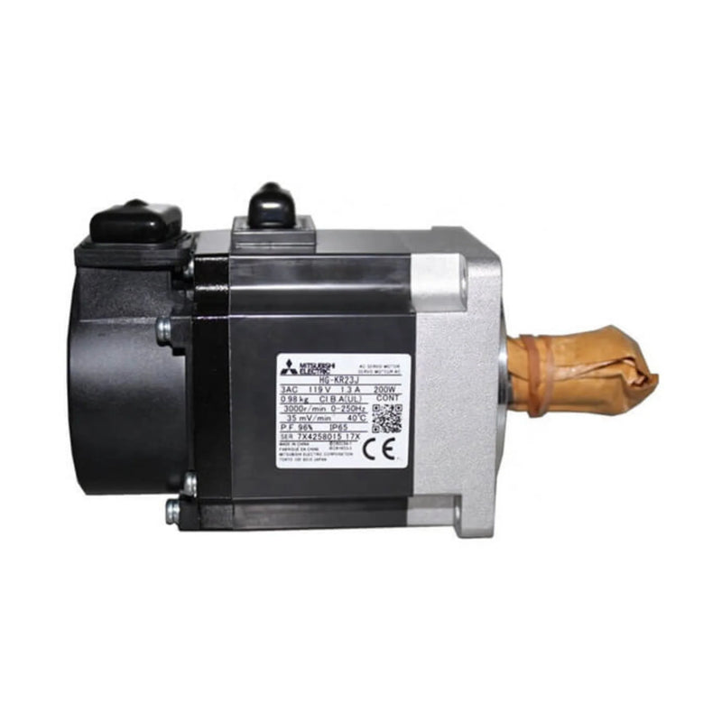 Efficient 200W Mitsubishi servo motor, high-resolution encoder, keyed shaft, HG-KR series