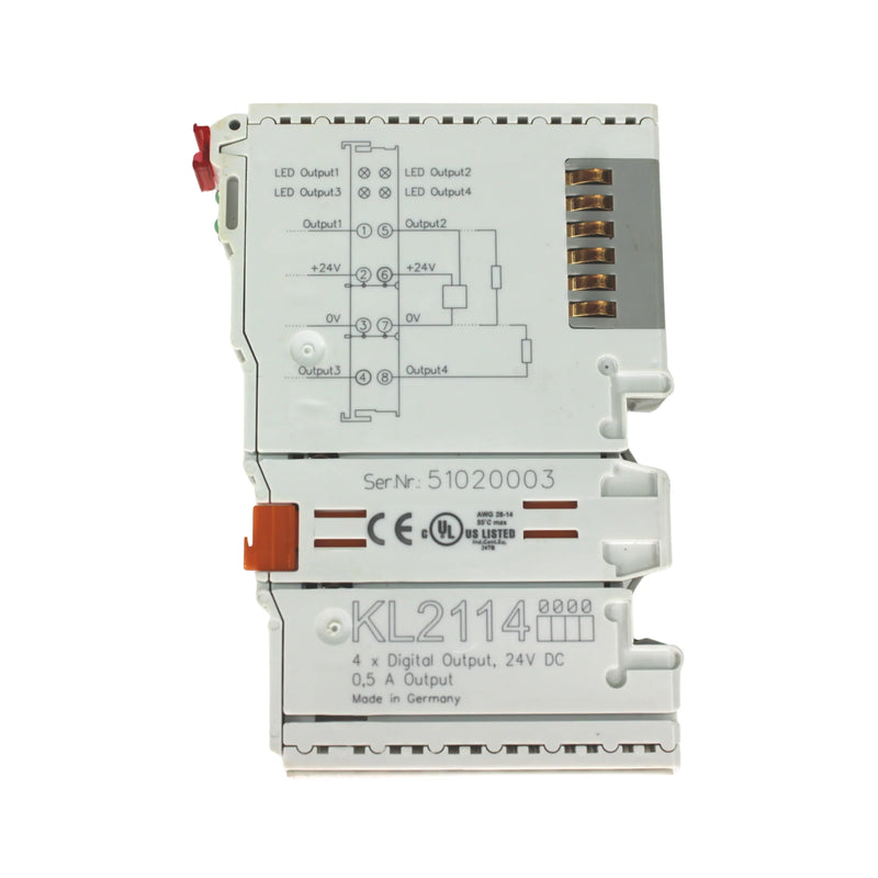Beckhoff KL2114 digital output terminal, 4-channel, 24 V DC, 0.5 A, K-Bus