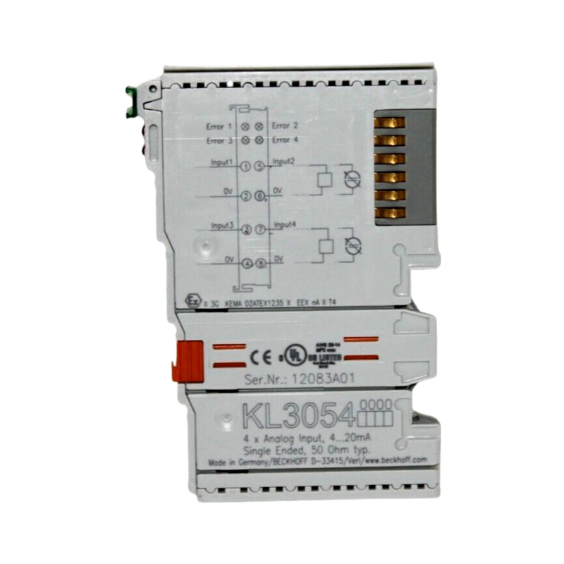 Beckhoff KL3054 analog input terminal, 4-channel, 4–20 mA, Bus Terminal I/O