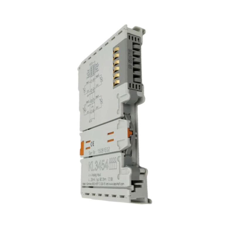 Beckhoff KL3454 Bus Terminal, 4-channel RTD input for Pt100/Pt1000 sensors, precise temperature measurement.