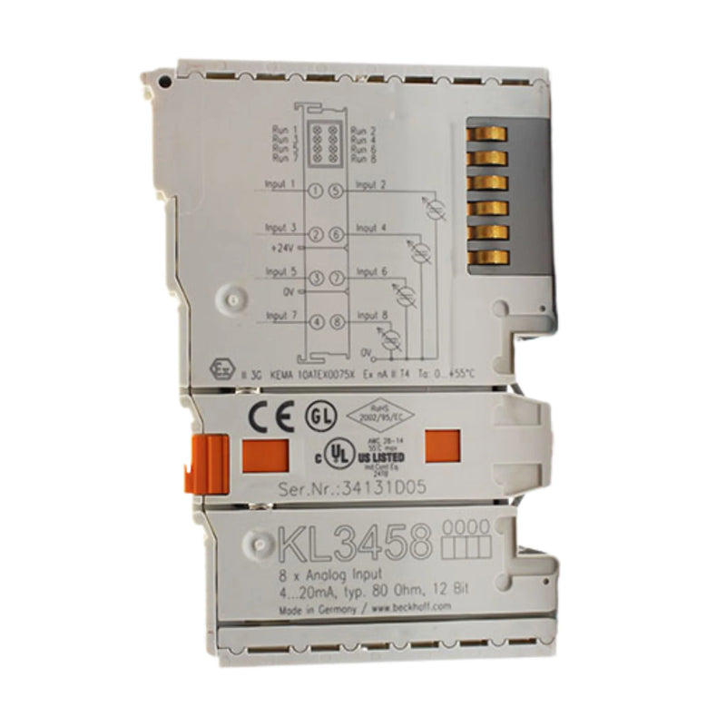 Beckhoff KL3458 analog input terminal, 8-channel, ±10 V, 16-bit, K-Bus