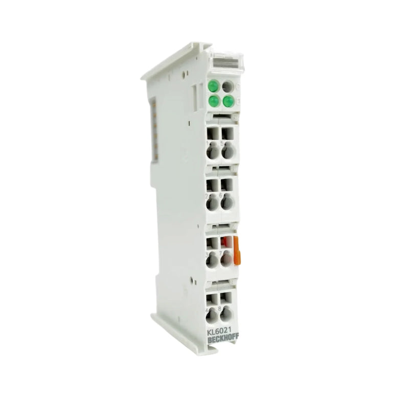 Beckhoff KL6021 serial interface terminal with RS422/RS485 communication for Bus Terminal automation systems.