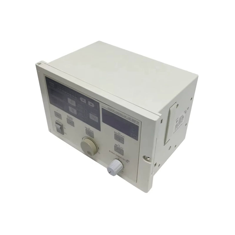 Mitsubishi LD-30FTA tension controller with 24 V DC, analog output, and DIN rail mounting for industrial use.