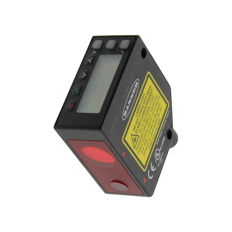 LED area sensor with Q-Series tech and IP67 housing for precise industrial object sensing.