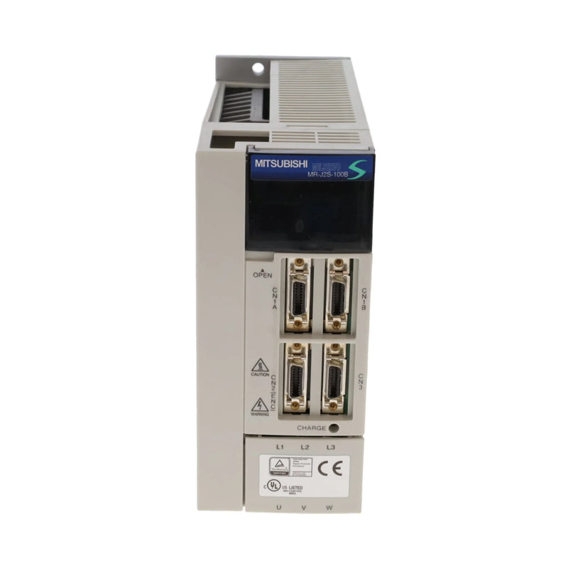 Mitsubishi MR-J2S-100B, 1.0kW servo amplifier, 200–230V AC, SSCNET interface, compact drive for MR-J2S Series control.
