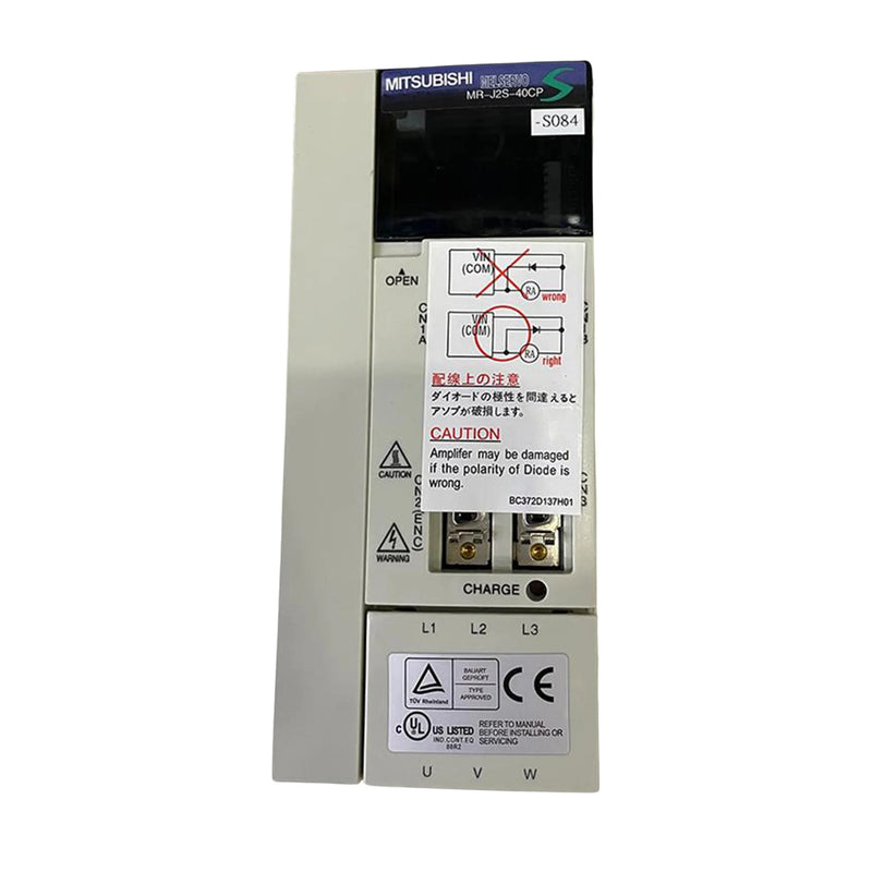 Mitsubishi MR-J2S-40CP-S084 servo amplifier, 400W power, 200V, with positioning control and SSCNET connectivity