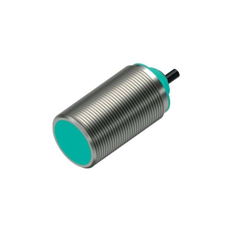 Pepperl+Fuchs NBB15-30GM50-E2 inductive sensor, 15 mm flush sensing, M30 housing, PNP NO output, IP67 rating, Part No. 085973.