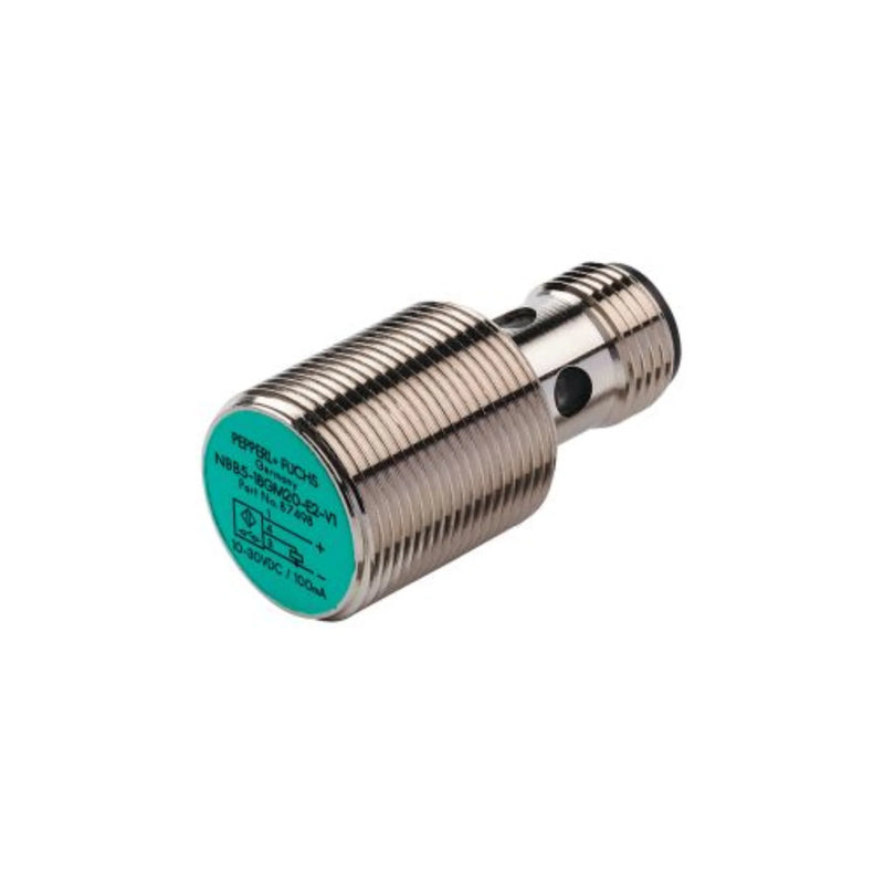 Pepperl+Fuchs NBB5‑18GM20‑E2‑V1 inductive sensor, 5 mm non‑flush, PNP NO, M18 housing, IP67