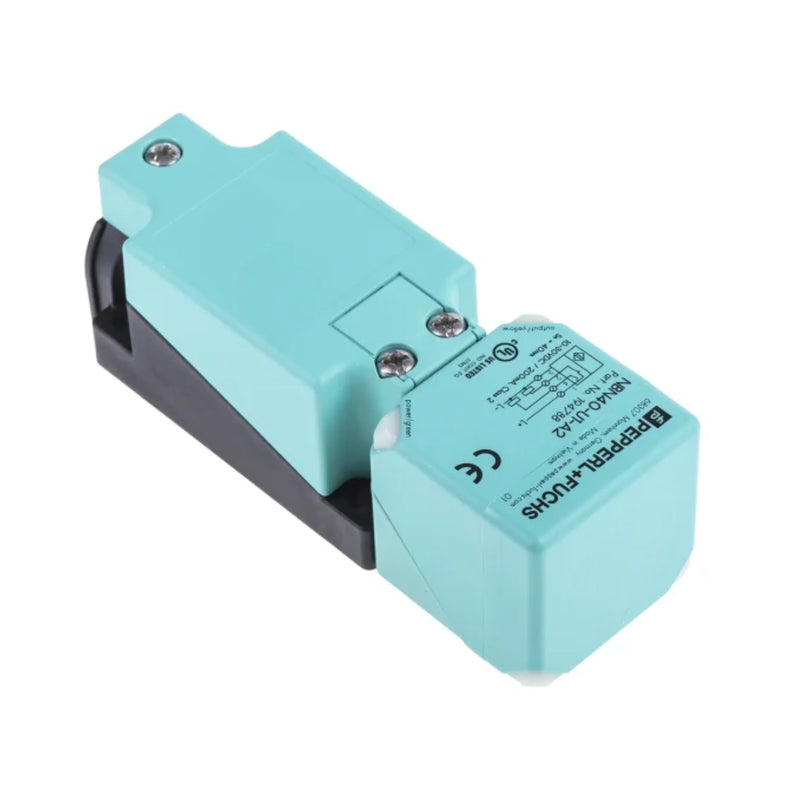 Pepperl+Fuchs NBN40-U1-A2 inductive sensor, 40 mm flush mount, 3-wire DC, 2 m cable, IP67