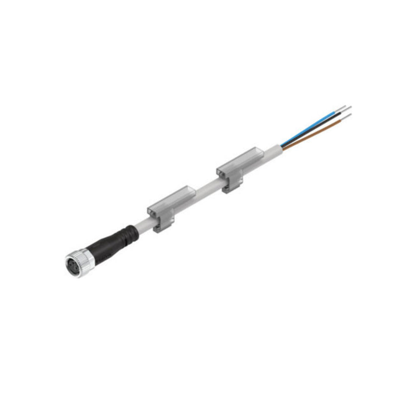 Festo NEBU-M8G3-K-2.5-LE3 M8 3-pin straight cable, 2.5 m, for sensors and valves