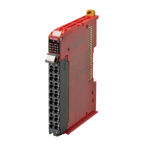 Omron NX-SID800 8-point Safety Input Unit with 24V DC operation, designed for integration into NX-Series Safety Control Systems.