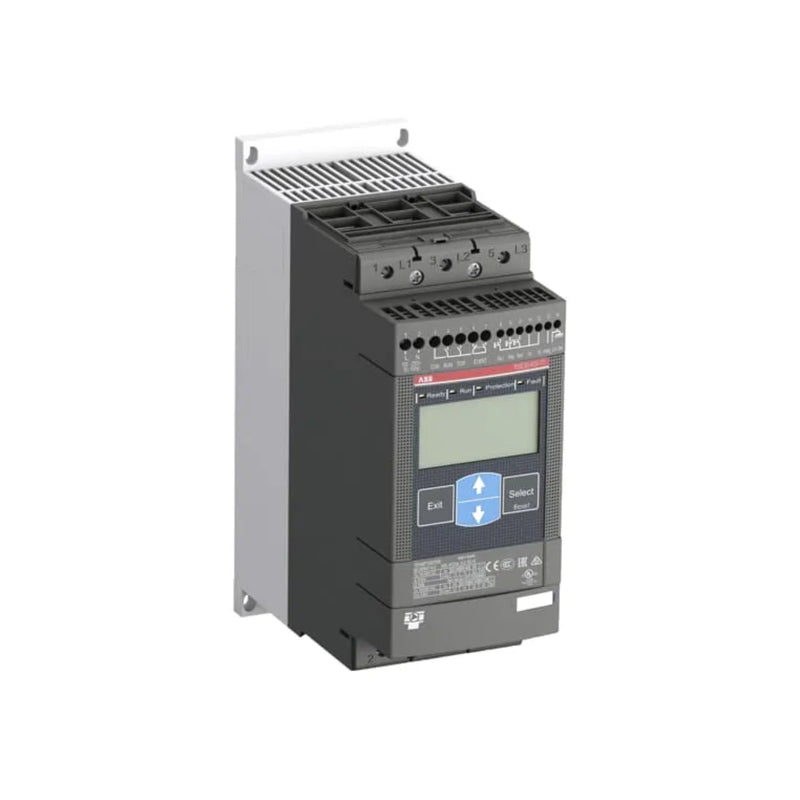 ABB PSE72-600-70 softstarter for 3-phase motors, 600 V, 72 A with built-in bypass.