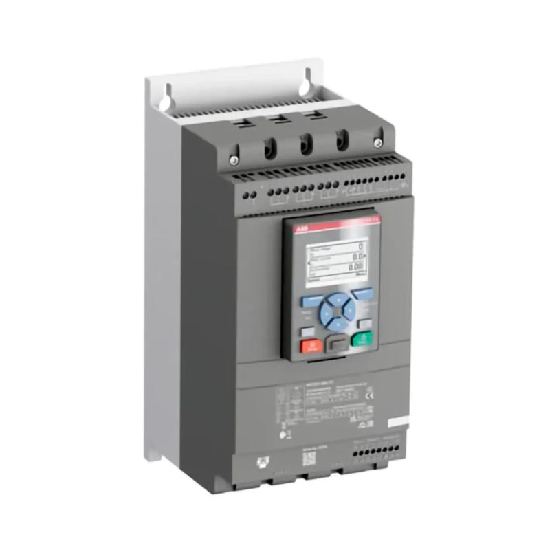 ABB PSTX37-600-70 softstarter, 37 kW, 600V AC, advanced motor control with bypass and Modbus RTU, compact and intelligent.