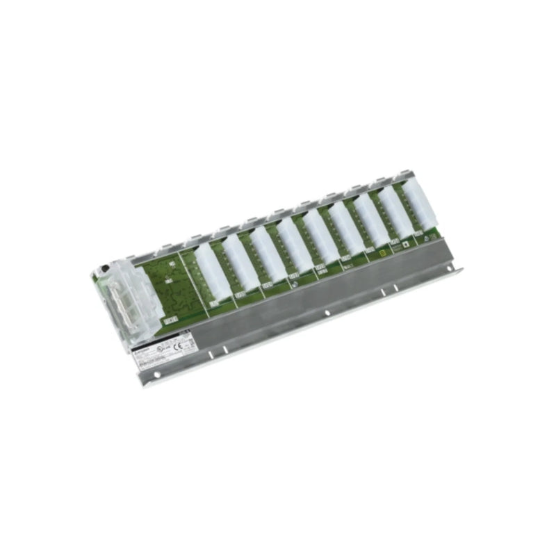 Mitsubishi Q38B, 8-slot base, for MELSEC-Q PLC, adaptable mounting, integrated signal and power backplane.