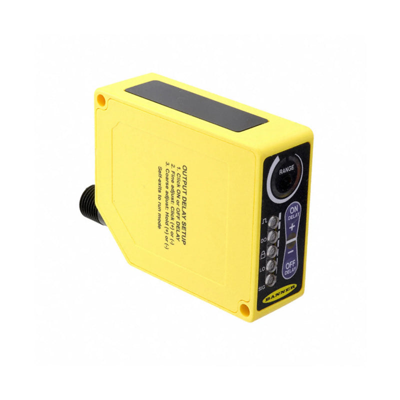 Infrared long-range sensor Q60VR3AF2000Q1 with adjustable field and IP67 rating for industrial environments.