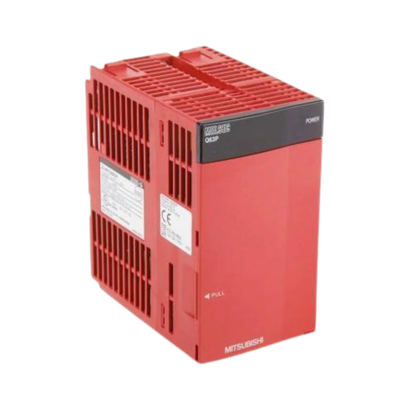 Mitsubishi Q63P module, 5V DC, 6A, for MELSEC-Q PLC, mounted on base unit