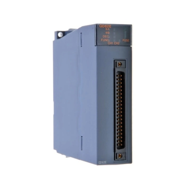 Mitsubishi QD62E high-speed counter, 2-channel, 200 kHz, MELSEC-Q series, compact design