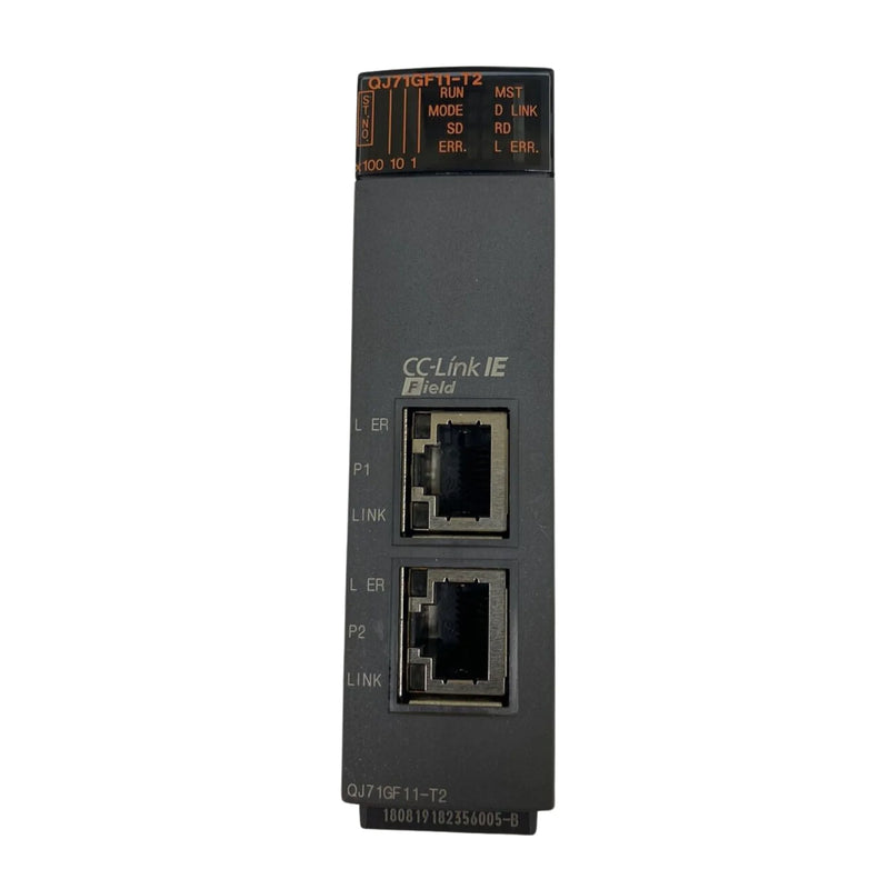 Mitsubishi QJ71GF11‑T2 fiber network module, Q Series, 1 Gbps speed, optical interface