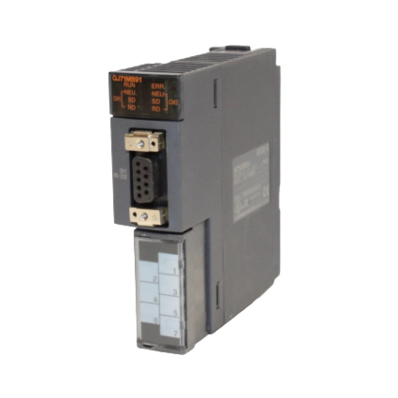 Mitsubishi QJ71MB91 Modbus module, RS-485/RS-422 interfaces, Q Series PLC, master/slave support