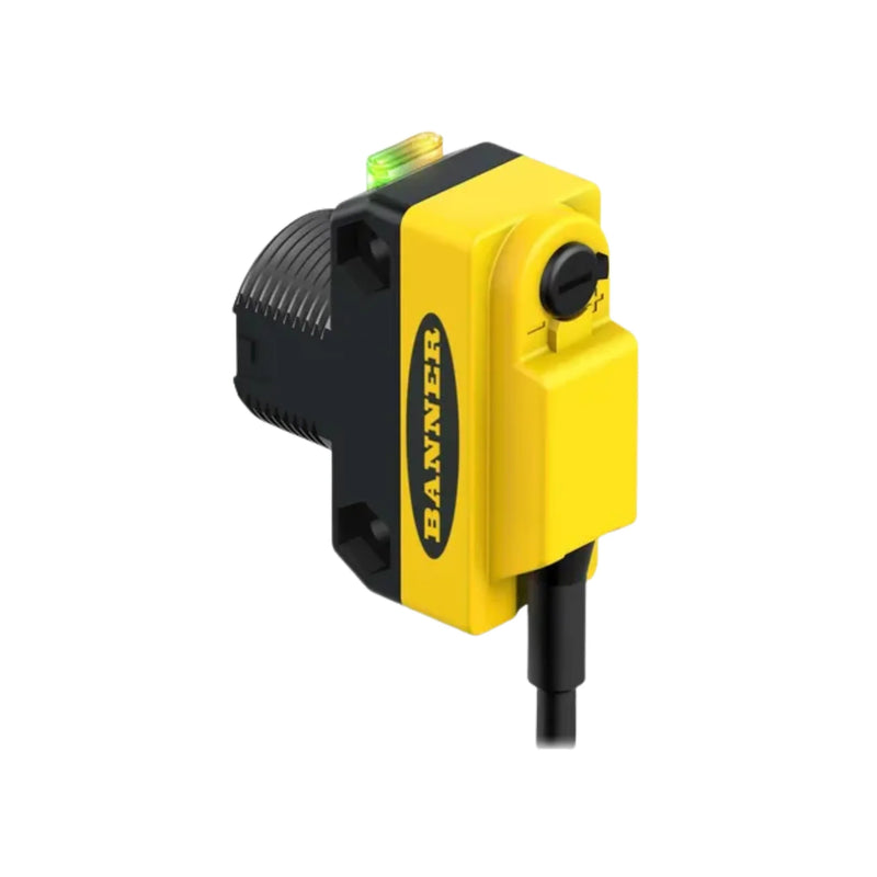 QS18VN6D diffuse sensor, NPN, visible LED, IP67 protection, for industrial automation.