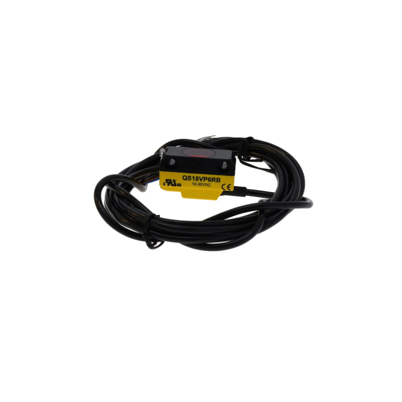 QS18VP6RB sensor with PNP output, IP67 housing ensures precise detection in industrial settings.