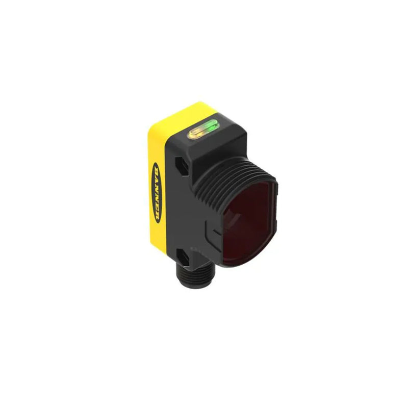 Ultrasonic sensor QS30FF400Q supports PNP output with IP67 casing for accurate industrial detection.