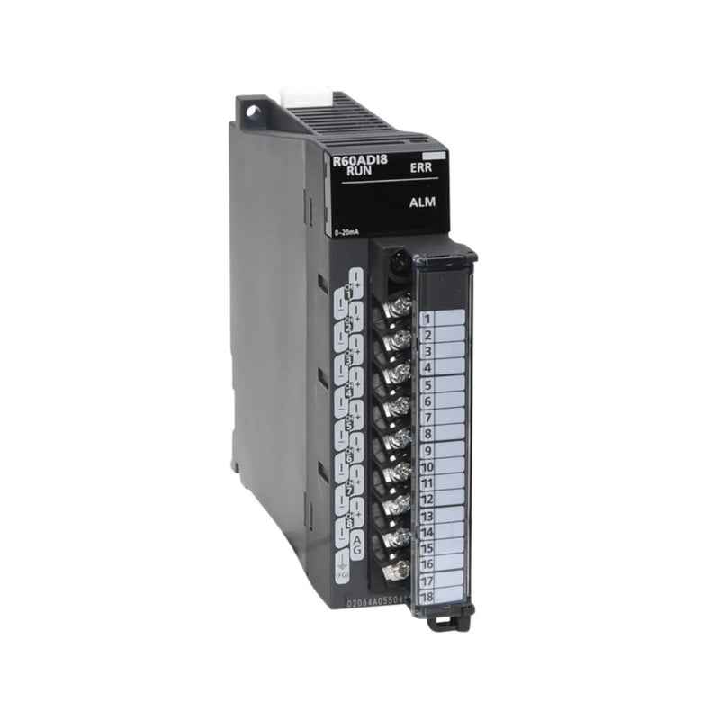 Mitsubishi R60ADI8 input module, 8-channel, 16-bit, voltage and current, for iQ-R PLC