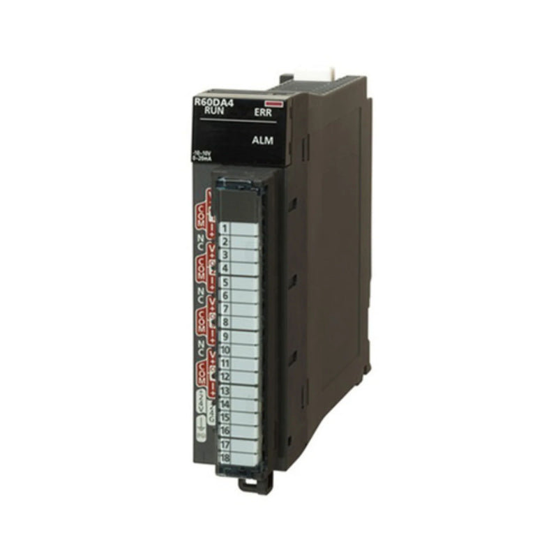 Mitsubishi R60DA4 analog module with 4 output channels for MELSEC iQ-R, supporting voltage and current signals