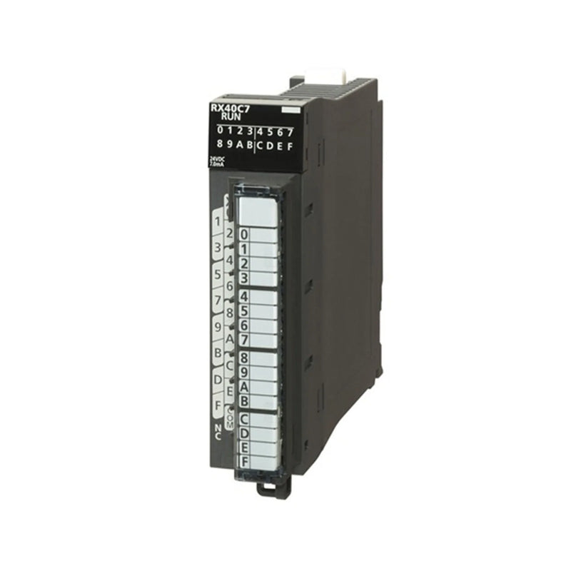 Mitsubishi RX40C7 module with 40 high-speed digital inputs for MELSEC iQ-R, 24V DC sink type. Efficient for automation.