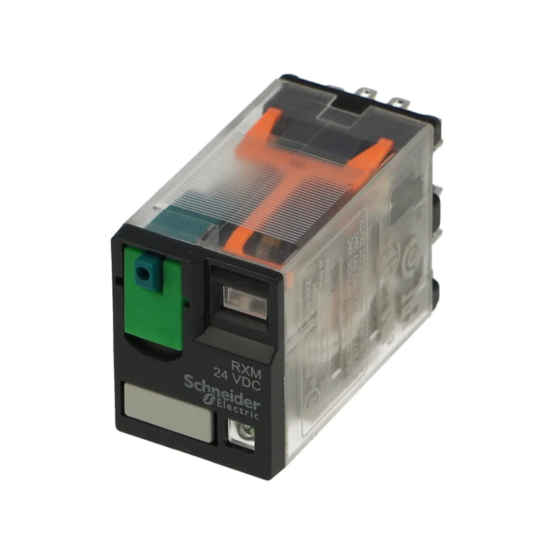 Schneider Electric RXM4AB2BD 4‑pole intermediate relay with 24 VDC coil, 2 N/O and 2 N/C contacts