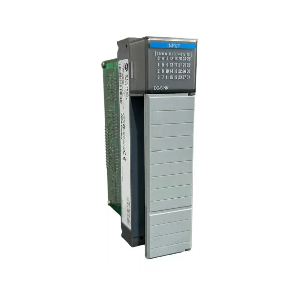 Allen-Bradley 1746-IB32 SLC 500 digital DC input module, 32-point, 24V DC sinking inputs, 8 points per common, DIN rail mount.