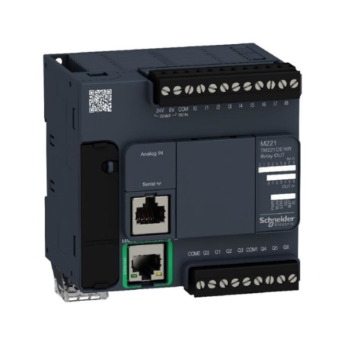 Schneider Electric TM221CE16R PLC, 16 I/O, relay outputs, 24 VDC, Ethernet, Modicon M221