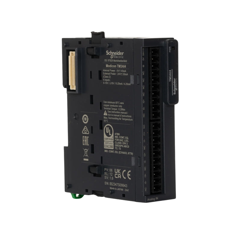 Schneider Electric TM3AI4 4-channel DIN-rail analog input module, voltage/current, Modicon TM3